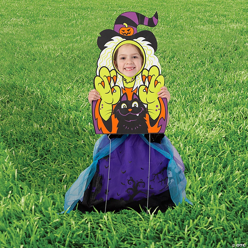 15 x 24 Halloween Witch & Black Cat Face Yard Sign
