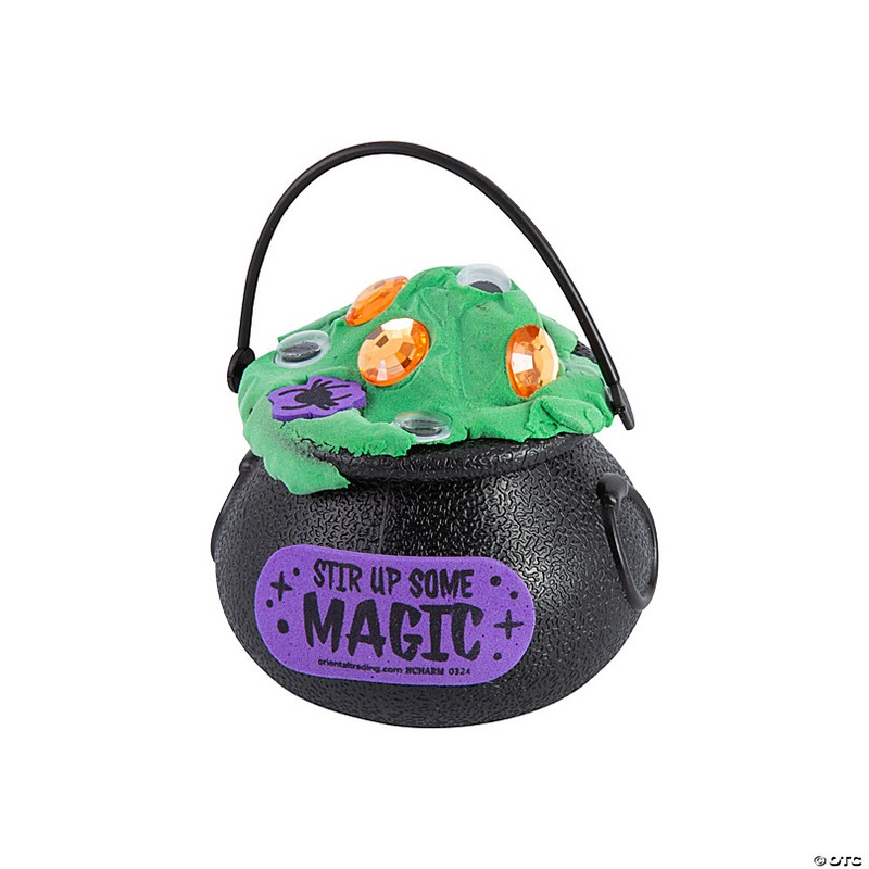 2 3/4 x 4 3/4 Halloween Cauldron Air Dry Clay Craft Kit  Makes 12