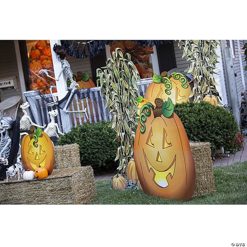 2 Ft. - 45 1/2 Jack-O-Lantern Cardboard Cutout Stand-Ups Halloween Decorations - 3 Pc.
