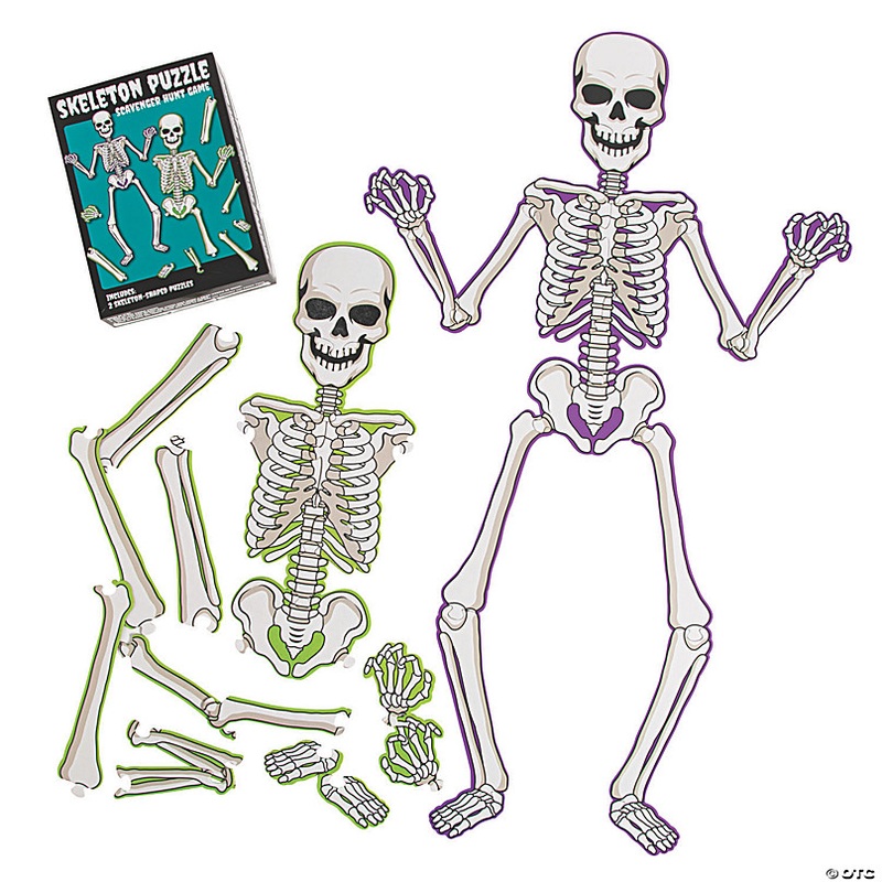 24 1/4 x 40 1/4 Halloween Skeleton Puzzle Scavenger Hunt Game