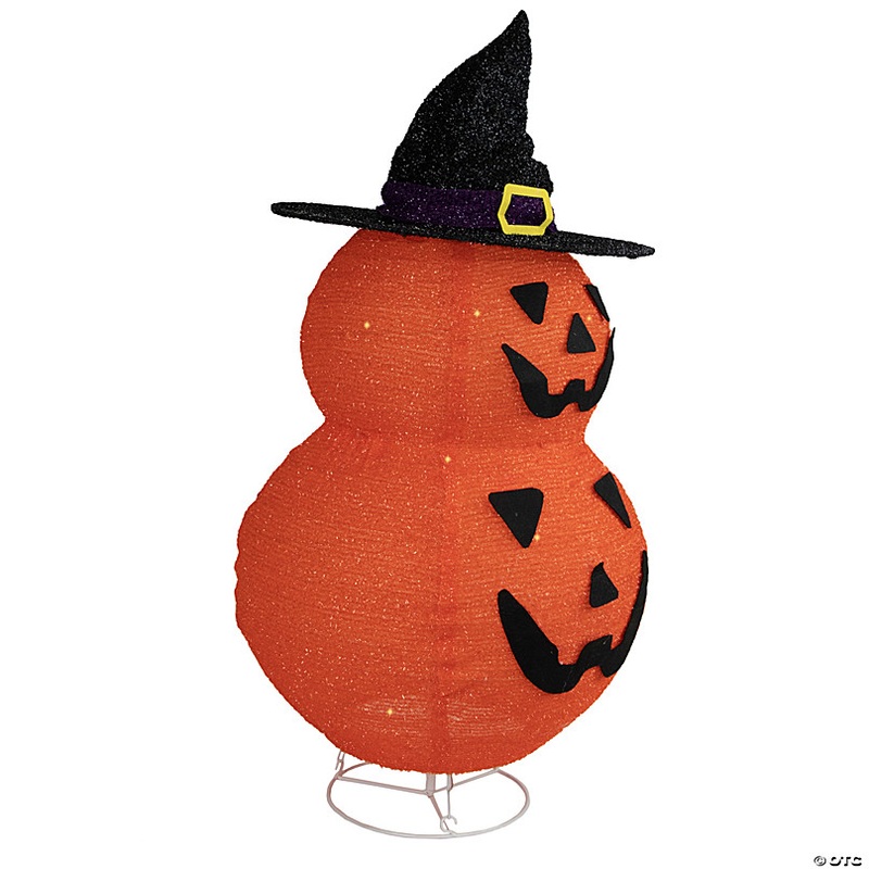 34 Pop-up Jack-O-Lanterns with Witch's Hat Outdoor Halloween Decoration