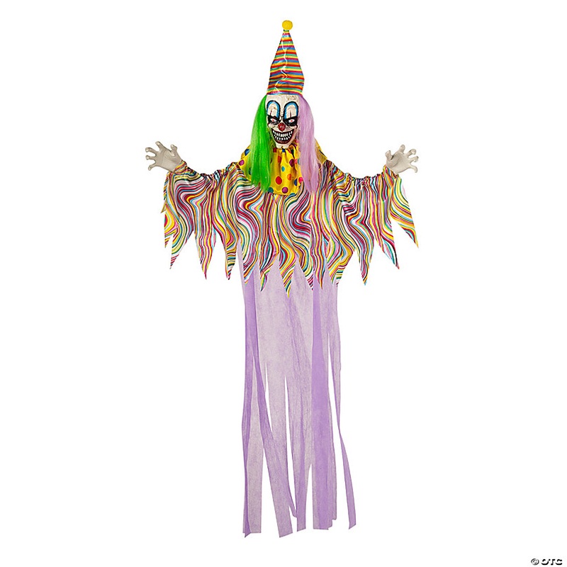 5 Ft. 6 3/4 Hanging Light-Up Clown with Sounds Halloween Decoration