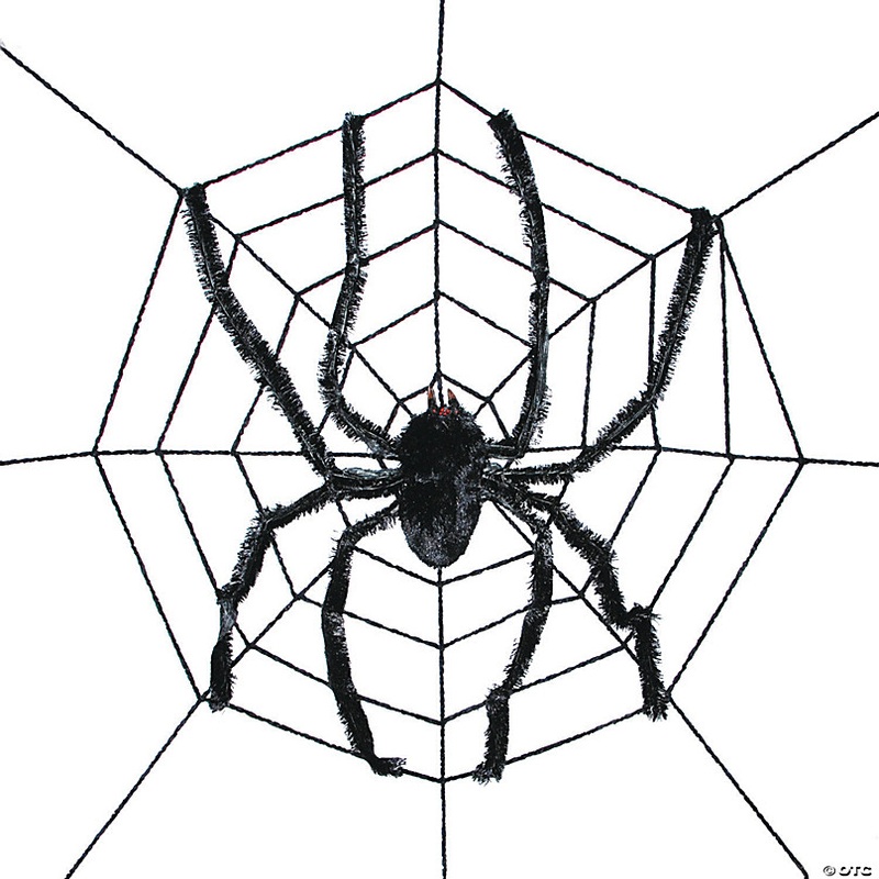 96 Spider Web With Spider Halloween Decoration
