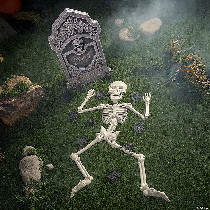 Boo! Tombstone & Skeleton Graveyard Halloween Decorations Set  24 Pc.