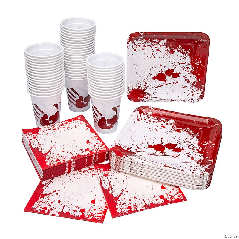 Bulk 146 Pc. Halloween Horror Party Disposable Tableware Kit for 48 Guests