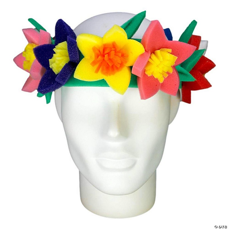 Foam Party Hats Spring Flowers Headband - Photo Booth Prop - Party Favors -Halloween - Crazy Hat Day