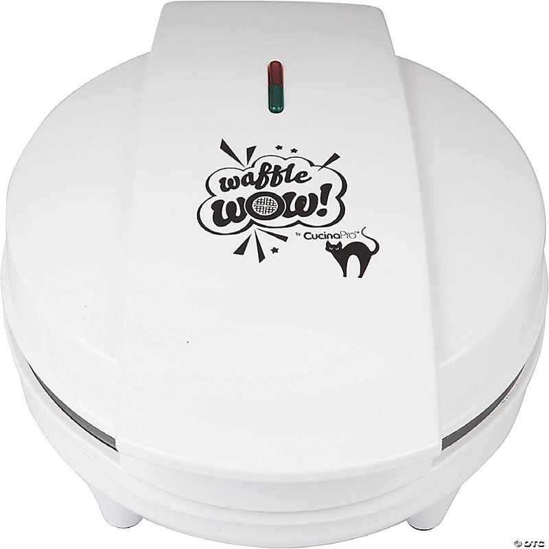 Halloween Mini Waffle Maker - 7 Different Spooky Designs, Make Breakfast Fun This Fall w/ Electric Nonstick Waffler Iron Featuring a Pumpkin Bat Ghost Spider &