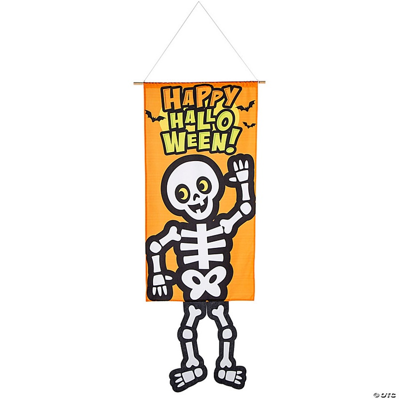 Halloween Skeleton Dangle-Leg Door Sign