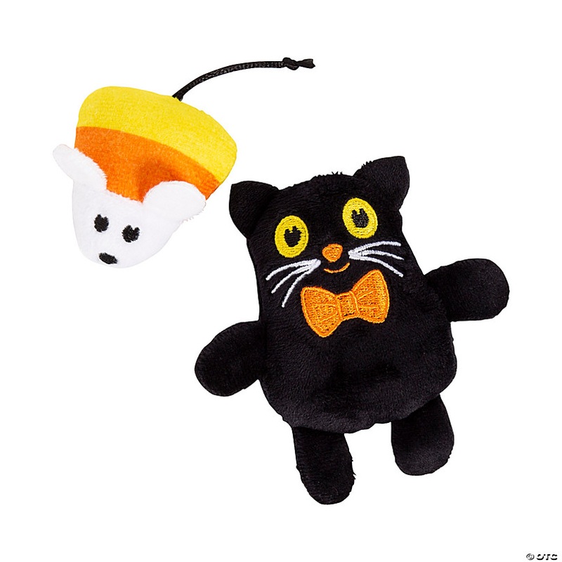 Mini Halloween Stuffed Cats & Mice - 12 Pc.