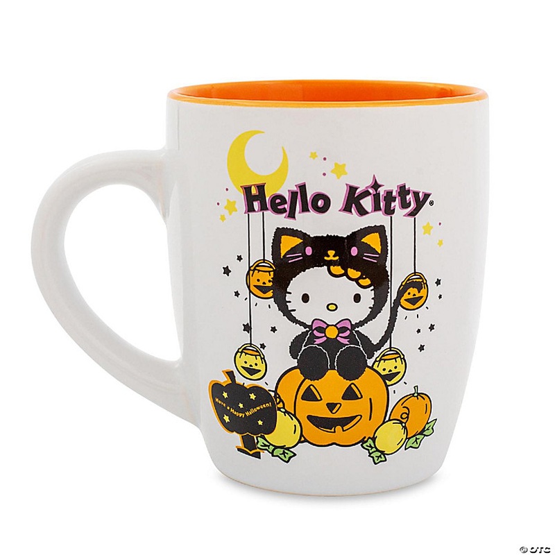 Sanrio Hello Kitty Pumpkin Patch Jumbo Curved Ceramic Latte Mug Hold 25 Ounces