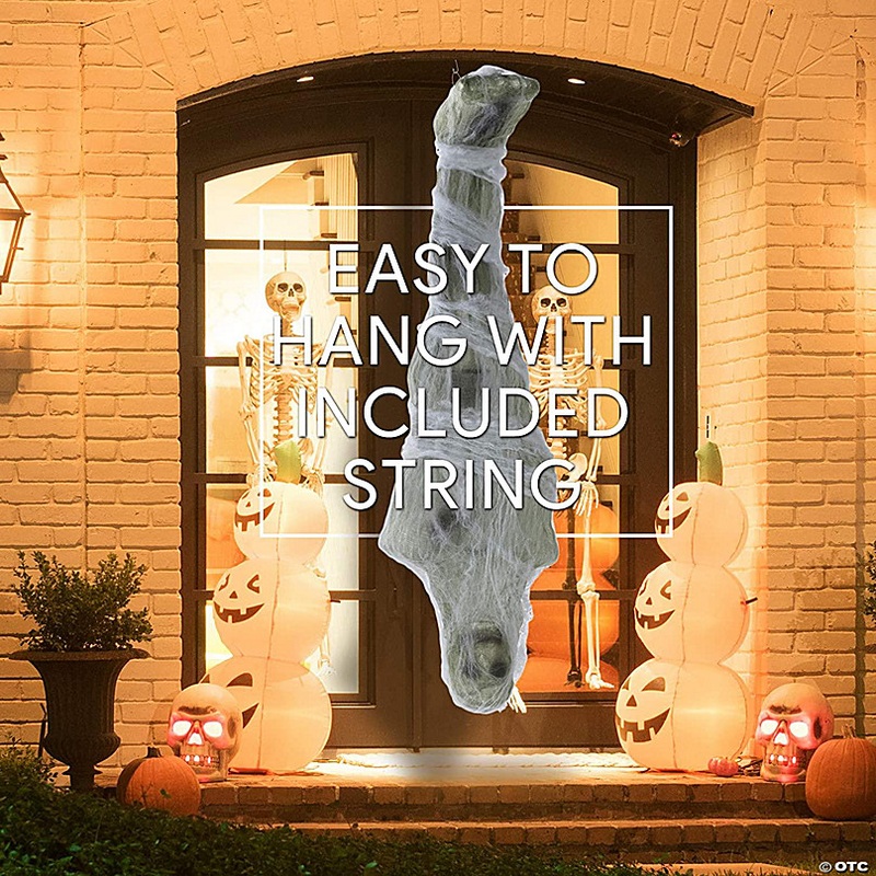 Skeleteen Hanging Cocoon Corpse Decoration - Fake Human Skeleton Body Cocooned Prop for Outdoor and Indoor Haunted House Decorations