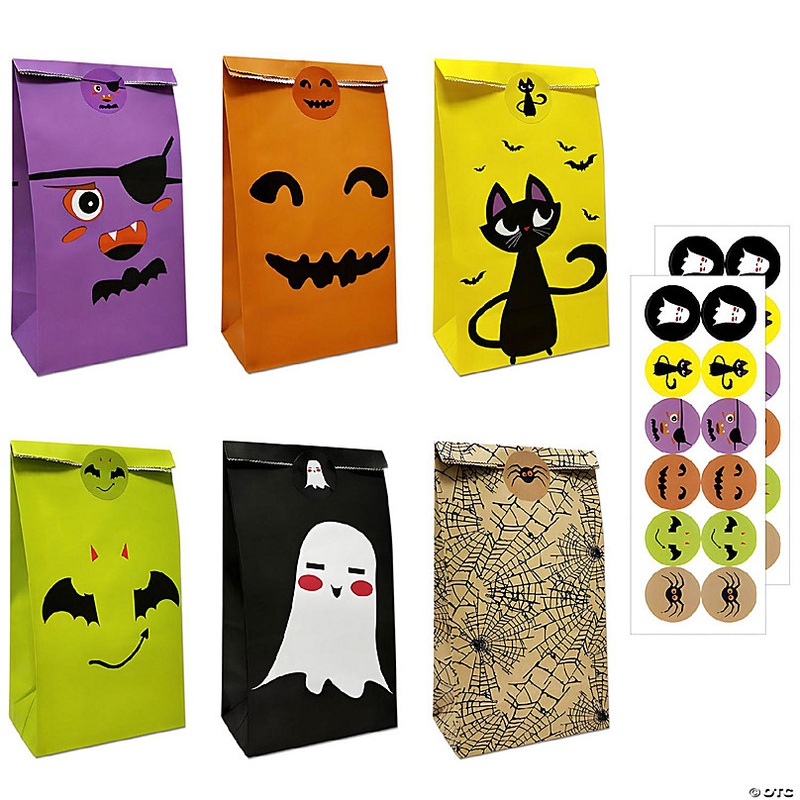 Wrapables Halloween Trick or Treat Bags (Set of 24), Scary