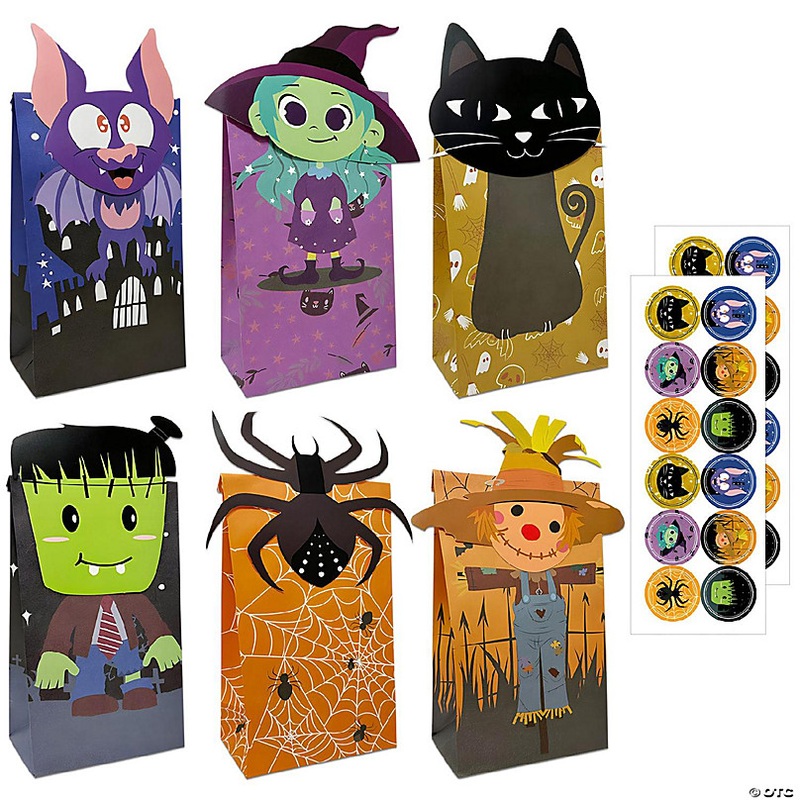 Wrapables Halloween Trick or Treat Bags (Set of 24), Spooky