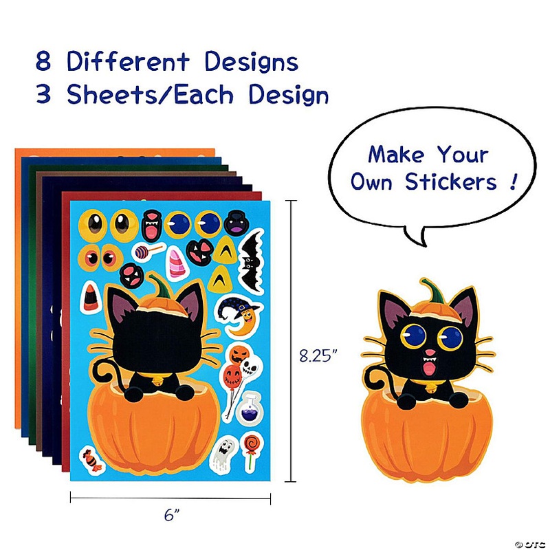 Wrapables Make Your Own Halloween Stickers, Make a Face 24 Sheets