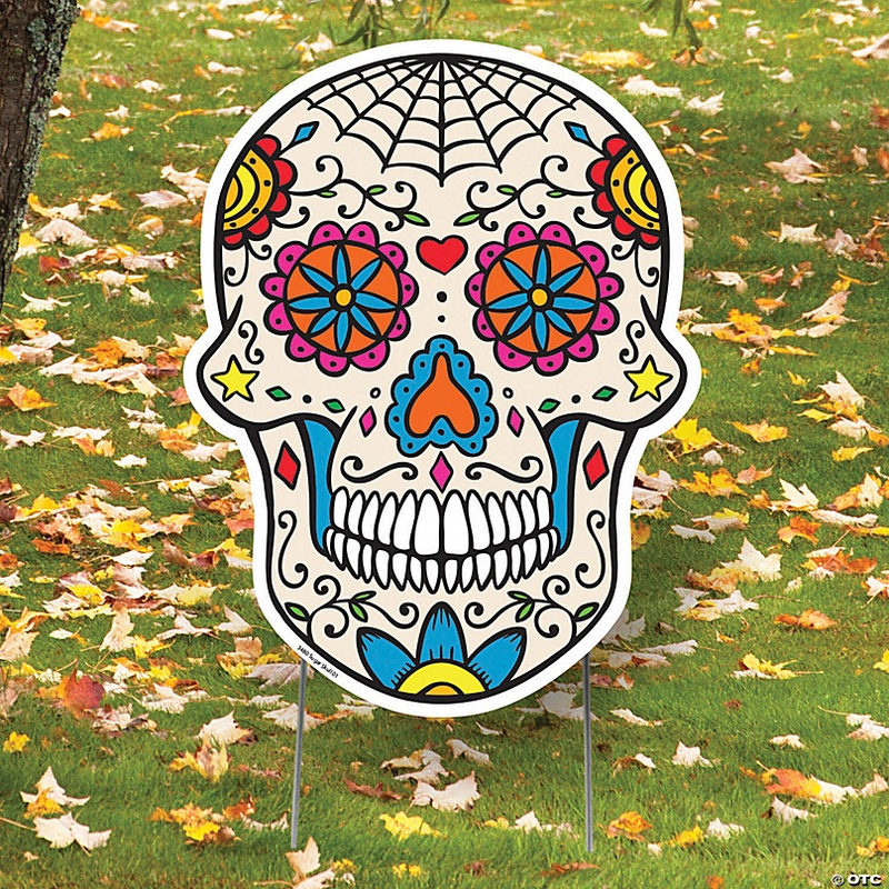 14 x 18 1/2 Blue Eyes Sugar Skull Yard Sign