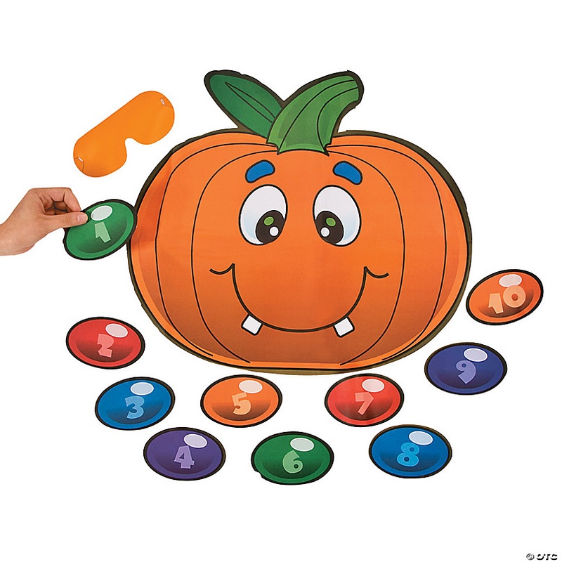 18 Silly Pin the Nose on the Pumpkin Paper Halloween Party Game