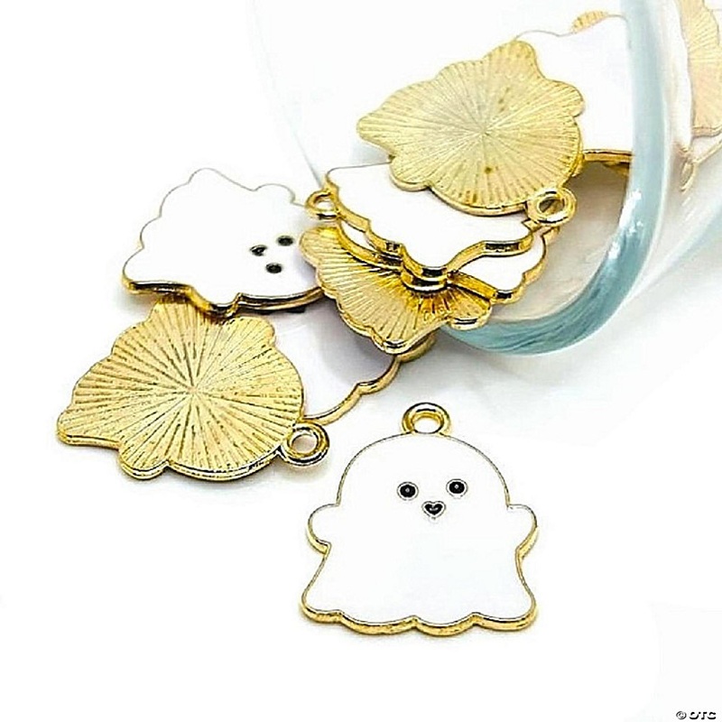 20 Pcs White Halloween Ghost Charms