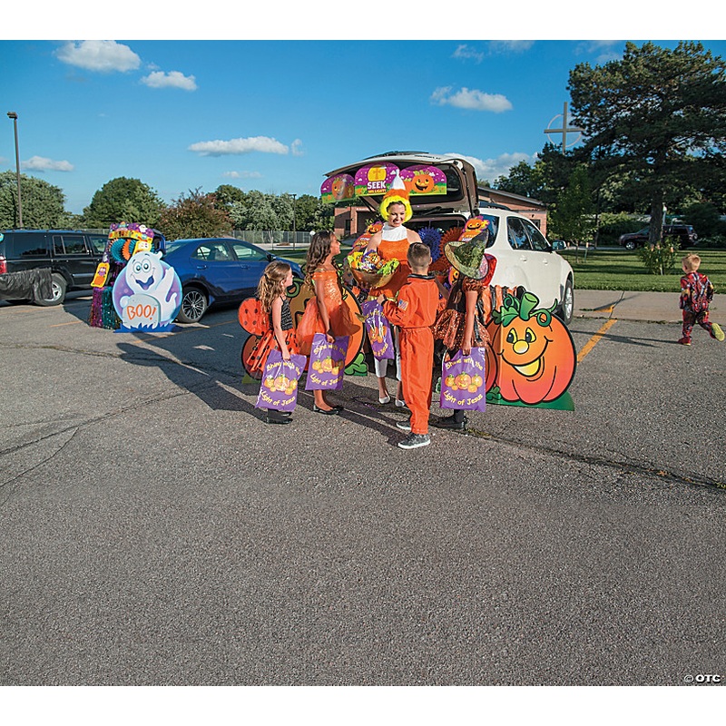 24 - 45 Christian Pumpkin Cardboard Cutout Stand-Ups - 3 Pc.