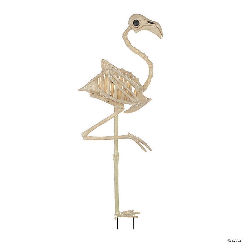 33 3/4 Flamingo Plastic Skeleton Halloween Decoration