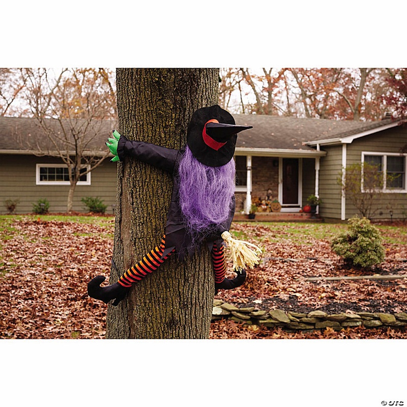 36 Wrong Way Witch Tree Hugger Outdoor Halloween Decoration