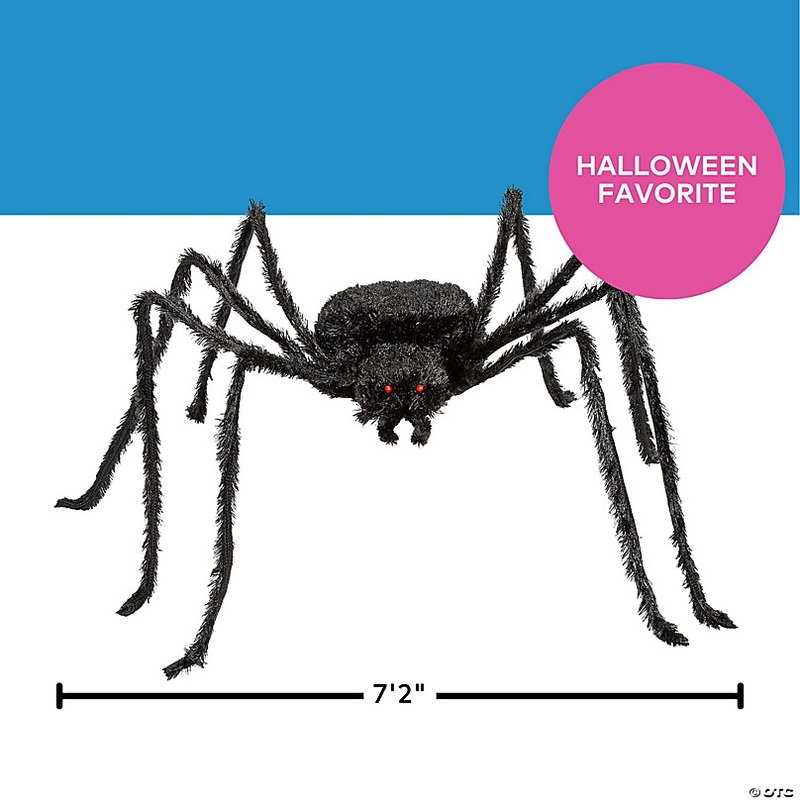 7 Ft. x 2 1/2 Furry Black Polyester Spider Halloween Decoration