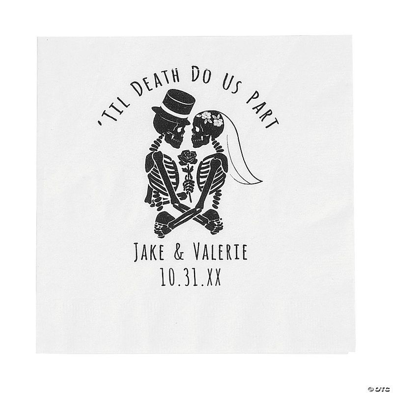 Bulk 50 Pc. Personalized Halloween Wedding Luncheon Napkins