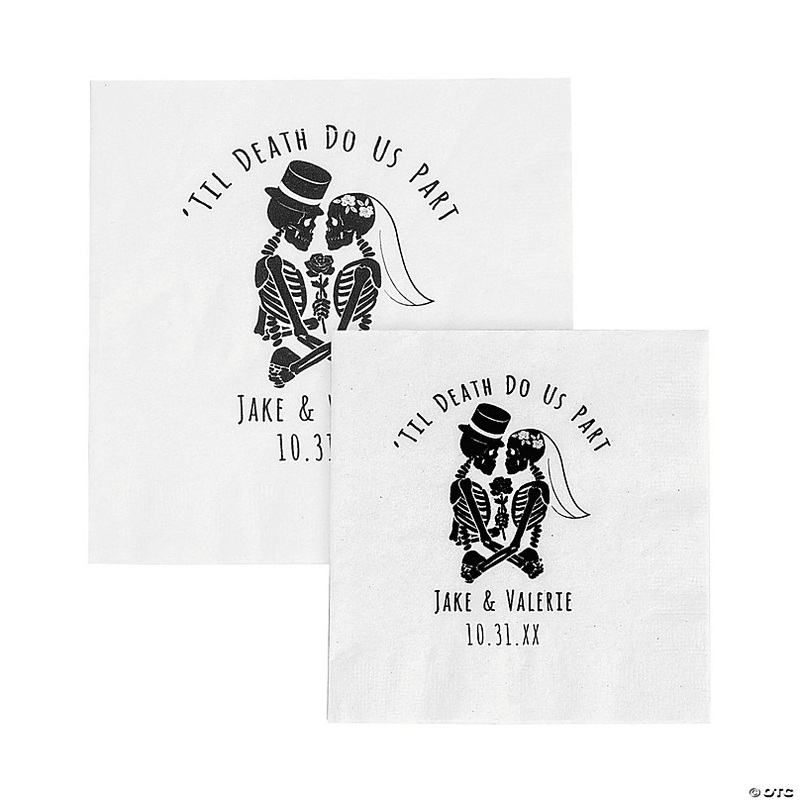 Bulk 50 Pc. Personalized Halloween Wedding Napkins