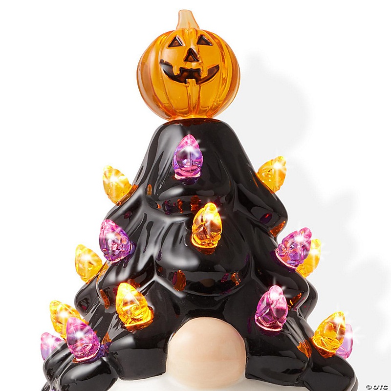 Casafield Ceramic Black Halloween Gnome Plug-in Decorative Night Light