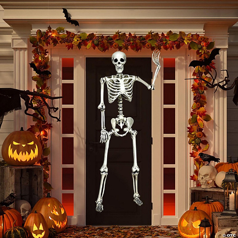 Costway 5.4ft Halloween Skeleton Life Size Realistic Full Body Hanging w/ Movable Joints