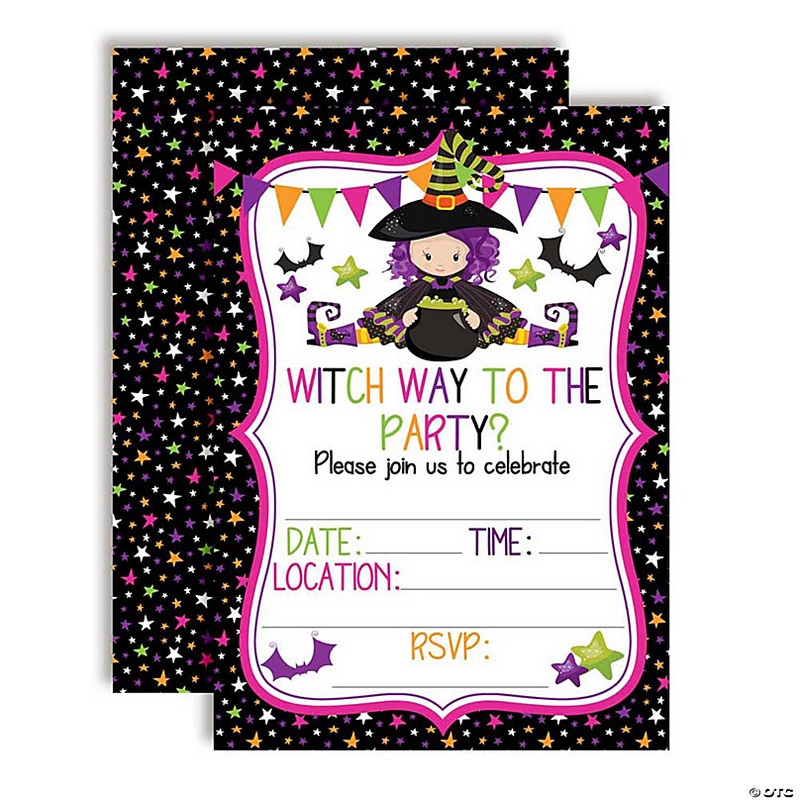 Cute Halloween Witch Party Invitations 40pc. by AmandaCreation