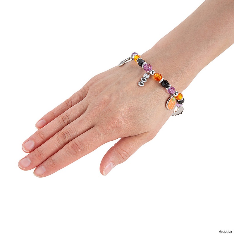 Halloween Enamel Charms & Plastic Beads Bracelet Craft Kit  - Makes 12