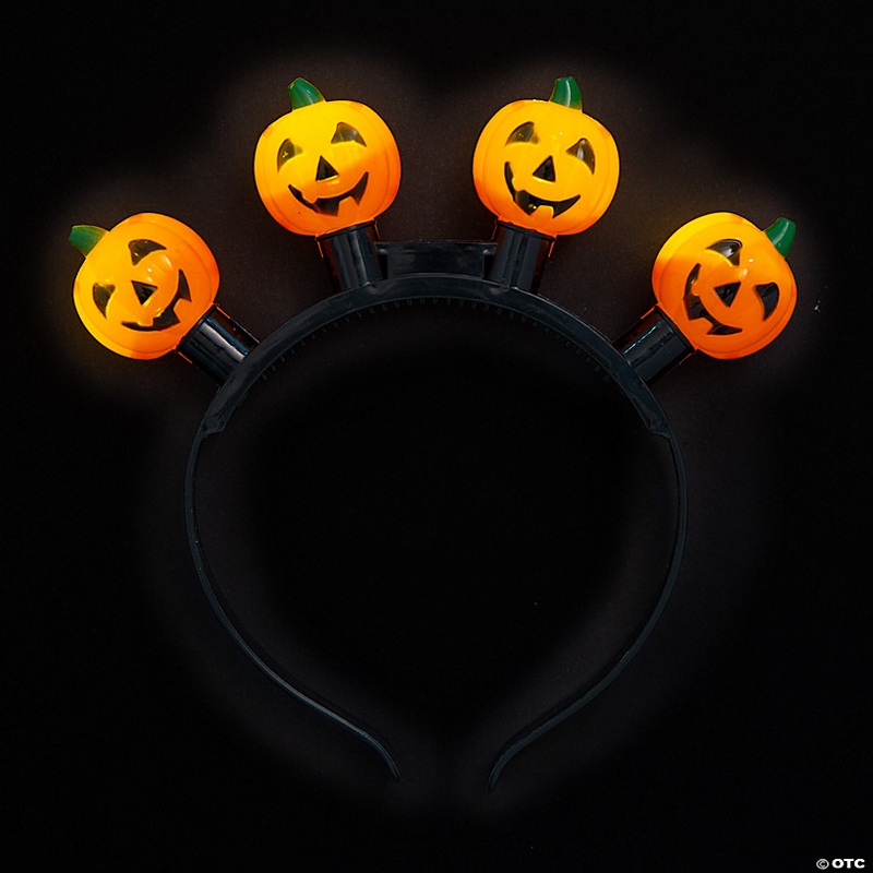 Halloween Jack-O-Lantern Light-Up Head Boppers - 6 Pc.