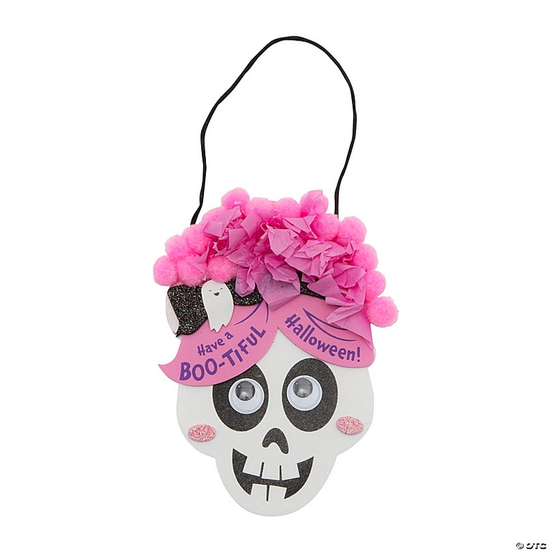 Halloween Silly Hair Skeleton Sign Craft Kits - Makes 12