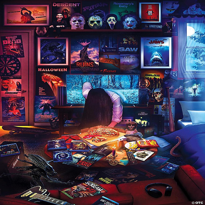 House of Horrors and Scary Movies 1000 Piece Jigsaw Puzzle By Rachid Lotf