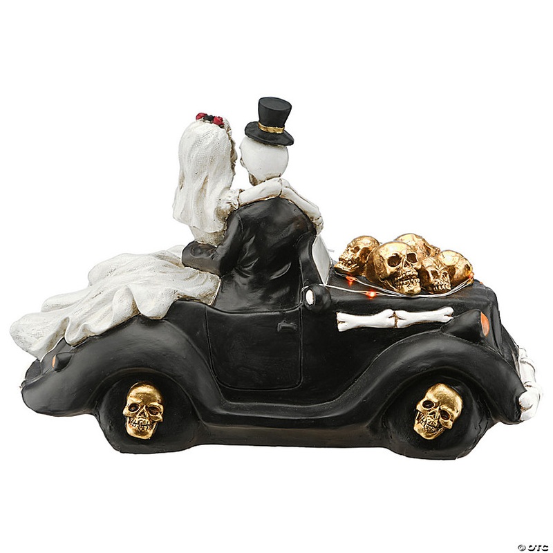 National Tree Company 8 in. Skeleton Couple in Car