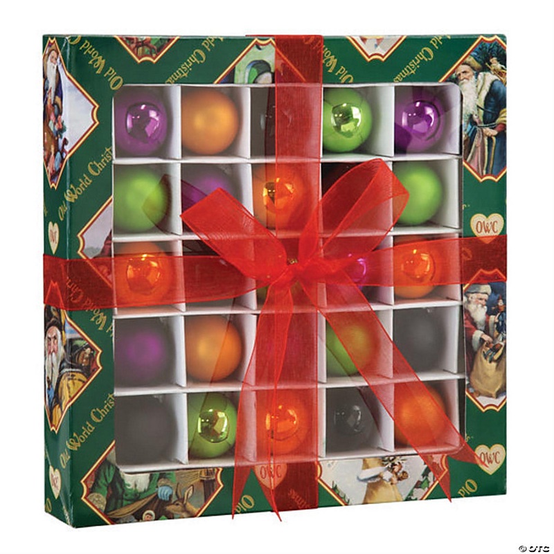 Old World Christmas Hanging Mouth-Blown Glass Ornament for Trees, 25 Halloween Balls, 1 Inches