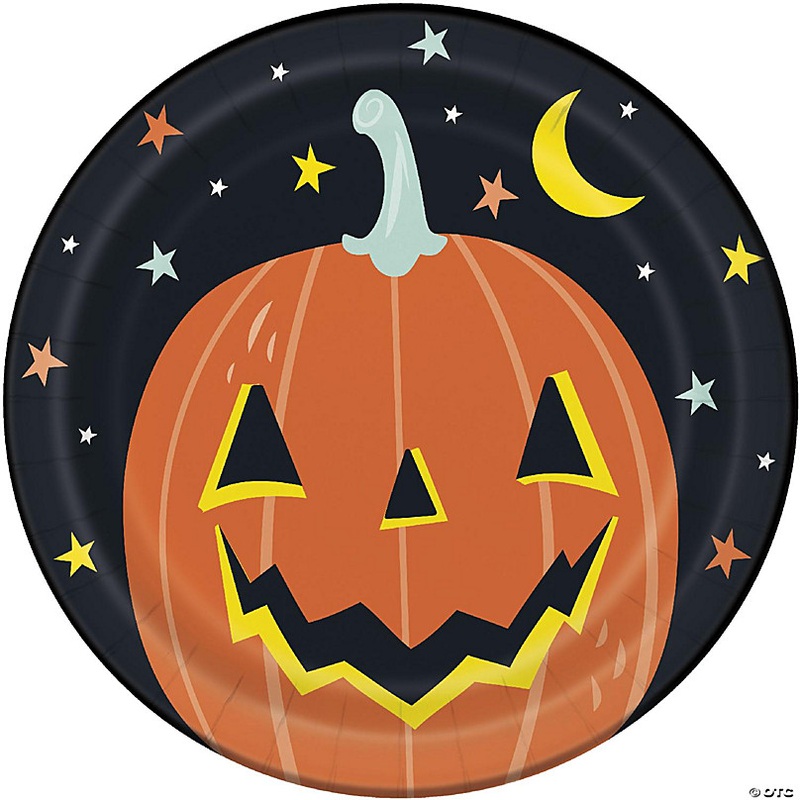 Pastel Pumpkin Halloween Round 9 Dinner Plates - 8ct
