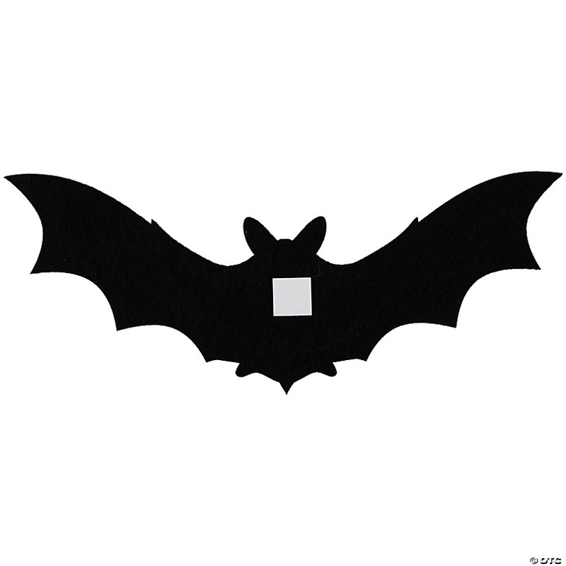 Set of 10 Black Halloween Posable Felt Bats