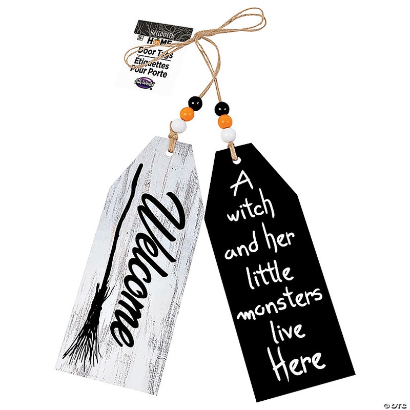 Witch & Welcome Door Tag Halloween Dcor