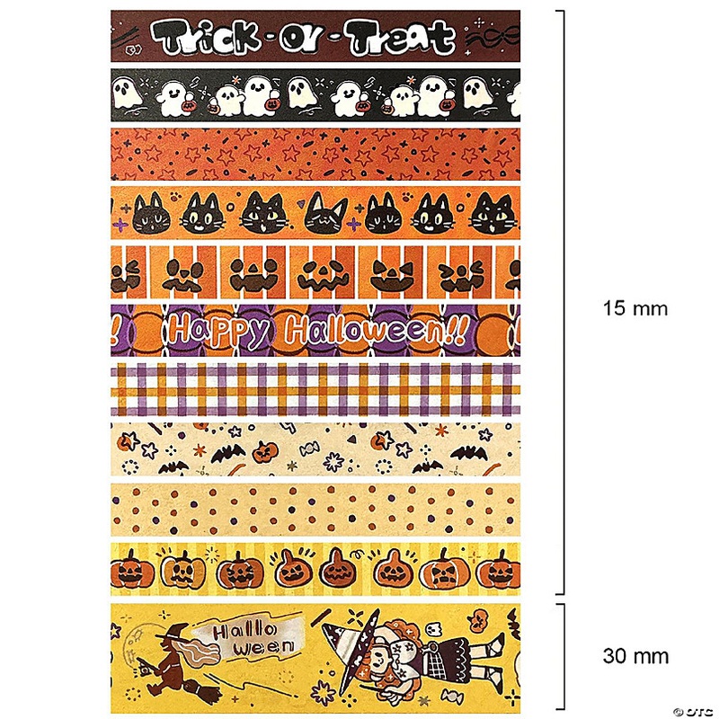 Wrapables Halloween Washi Tape, 11Pc Trick Or Treat