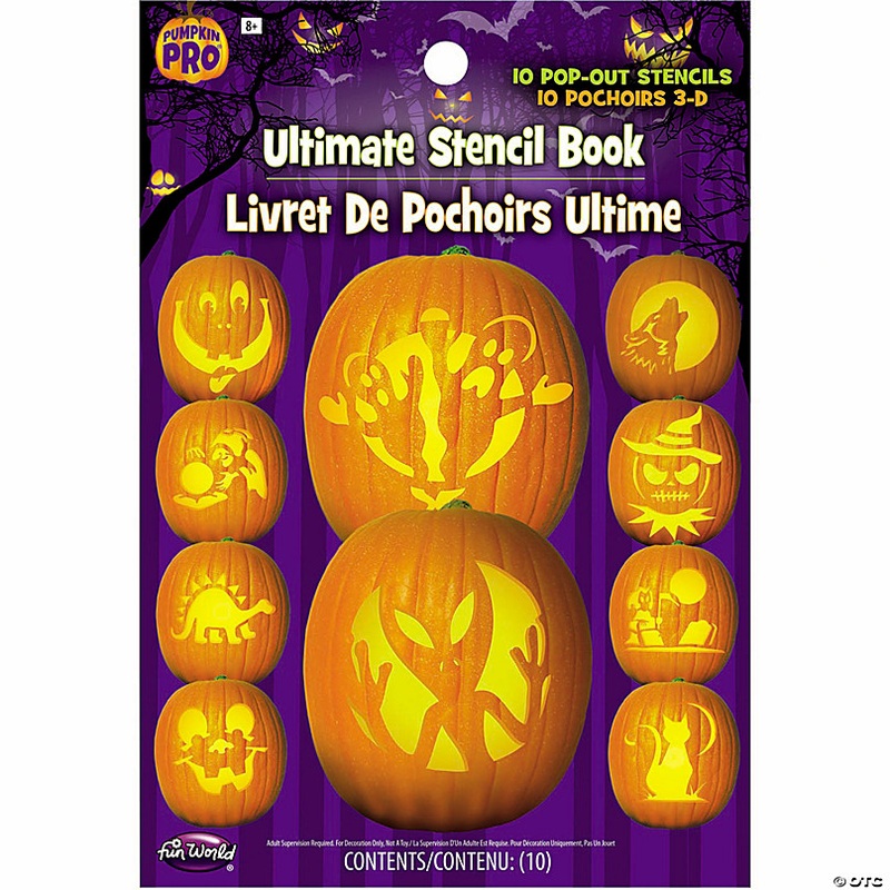 10 Pc. Ultimate Stencil Book Halloween Pumpkin Decorating Kit