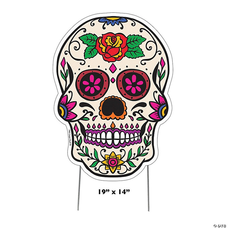 14 x 19 Pink-Eyed Sugar Skull Yard Sign