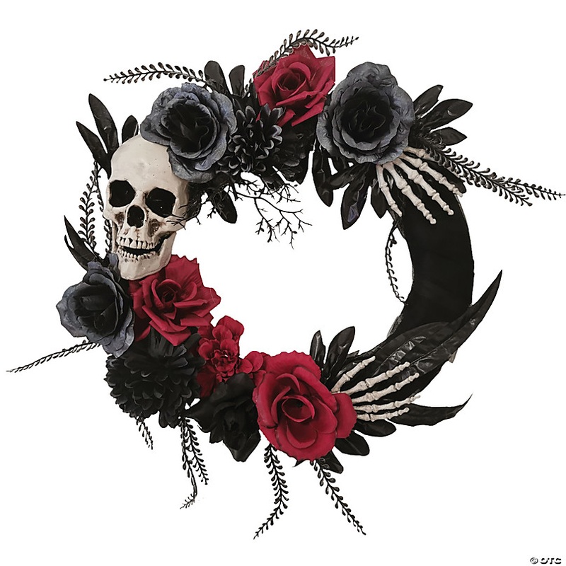 18 Skull, Hands & Roses Wreath