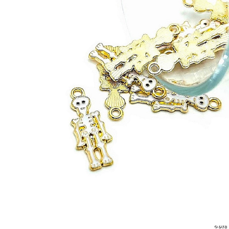 20 Pieces White Halloween Skeleton Charm