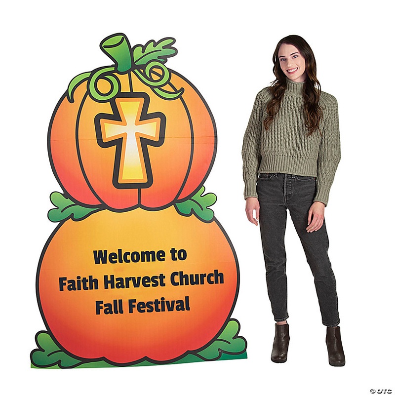 45 1/2 x 5 Ft. 8 1/2 Personalized Christian Pumpkin Cardboard Cutout Stand-Up