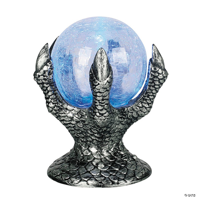 6 1/2 x 7 3/4 Light-Up Mystic Crystal Ball on Hand Halloween Tabletop Decoration