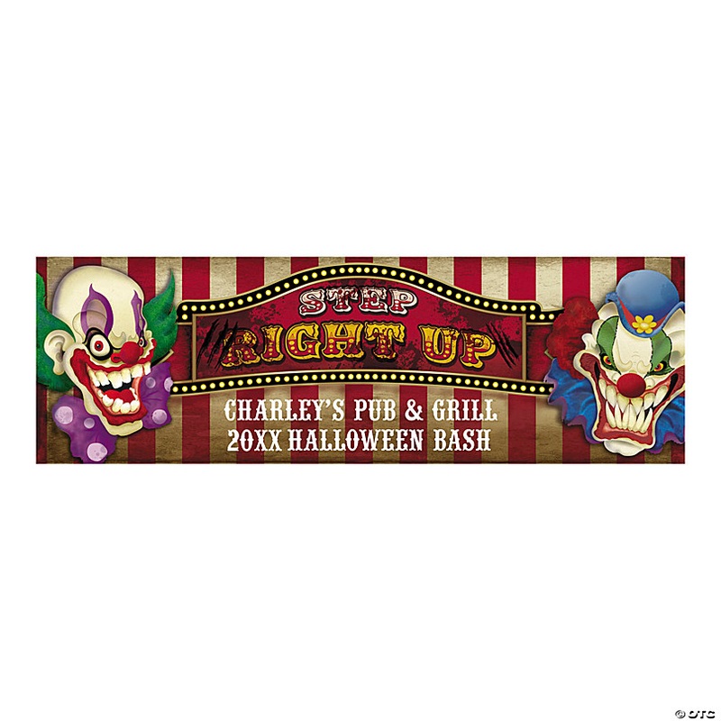 72 x 23 Big Top Terror Halloween Custom Banner - Medium