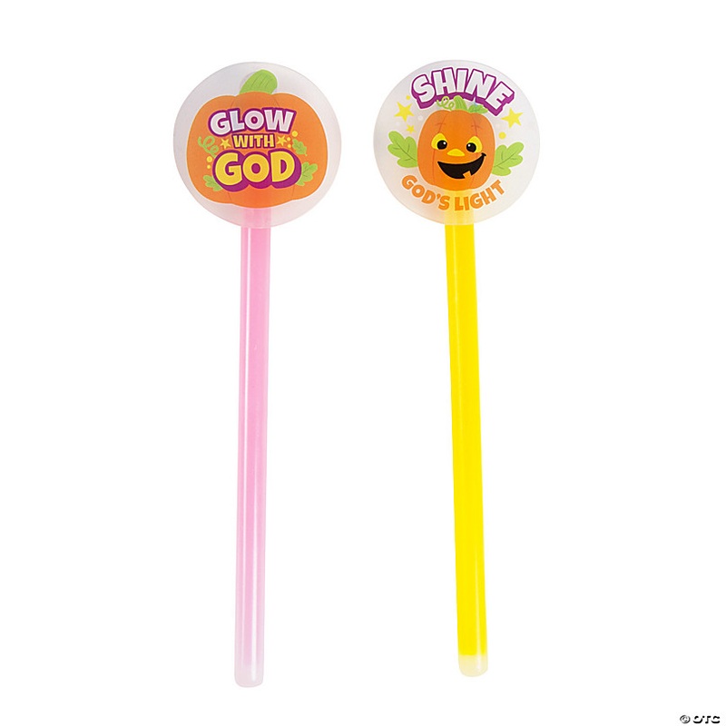Christian Pumpkin Glow Wands - 12 Pc.