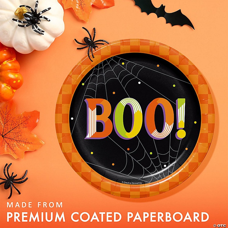 Creative Converting Retro Halloween Boo! Paper Dessert Plates, 24 ct