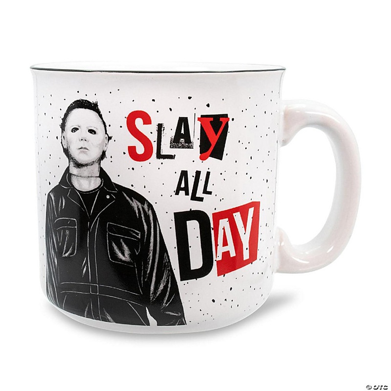 Halloween II Slay All Day Ceramic Camper Mug  Holds 20 Ounces